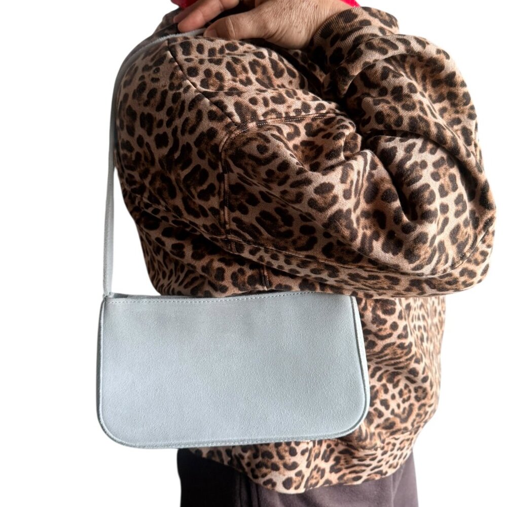 Brandy Melville Ice Blue Suede Shoulder Bag Y2K Girlie-kstyle-00's